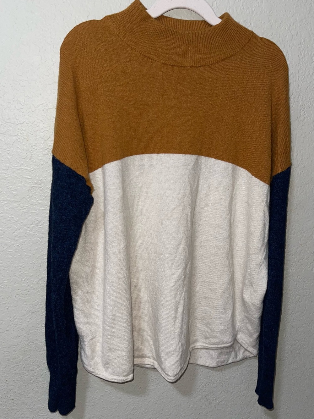 Madewell Colorblock Pullover - Brown, White & Navy
